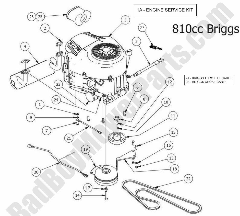 991 - Bad Boy Mower Parts Lookup > 2014 > Outlaw & Outlaw Extreme > Engine - Briggs 810
